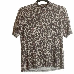 Jolt Women's Short Sleeve Animal Print Top